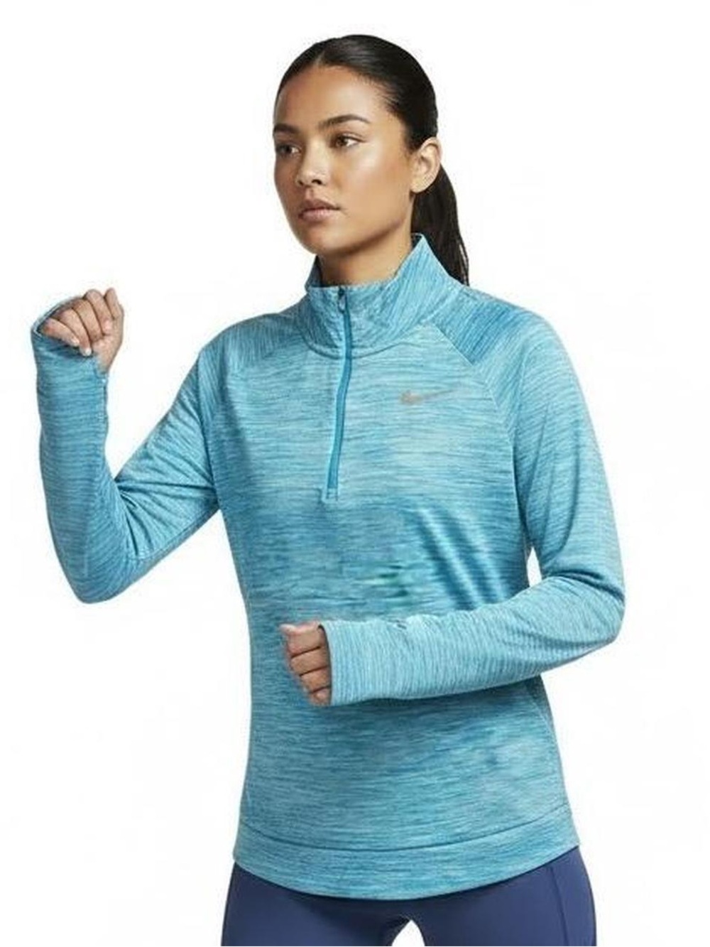 Women's Nike Running DRI-FIT - Half Zip - Heathered Blue - Size Medium